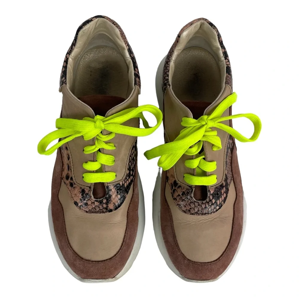 Twin-Set Milano (Italy) Leather Snake Platform Sneakers‎ Size 40 (US 9)